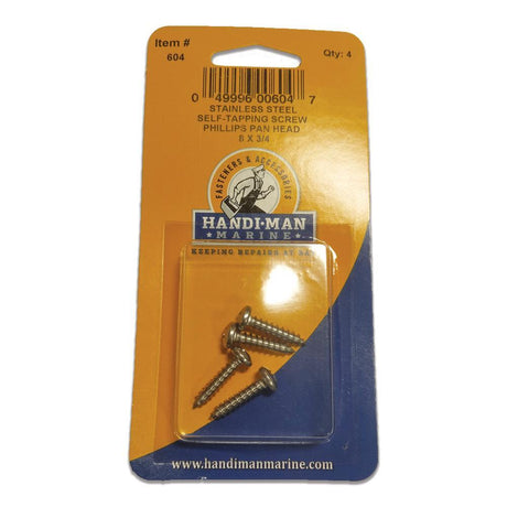 Handi-Man Marine Qualifies for Free Shipping Handi-Man Marine Pan Head Metal Screw Phillips 8 x 3/4" #604
