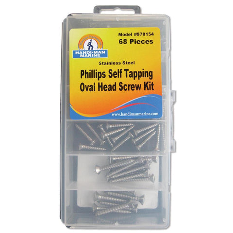 Handi-Man Marine Qualifies for Free Shipping Handi-Man Phillips Oval Head Self-Tapping Kit 68-pc #970154