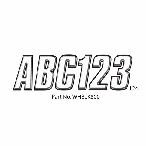 Hardline Products Qualifies for Free Shipping Hardline Products Letter Set White/Black #WHBLK800