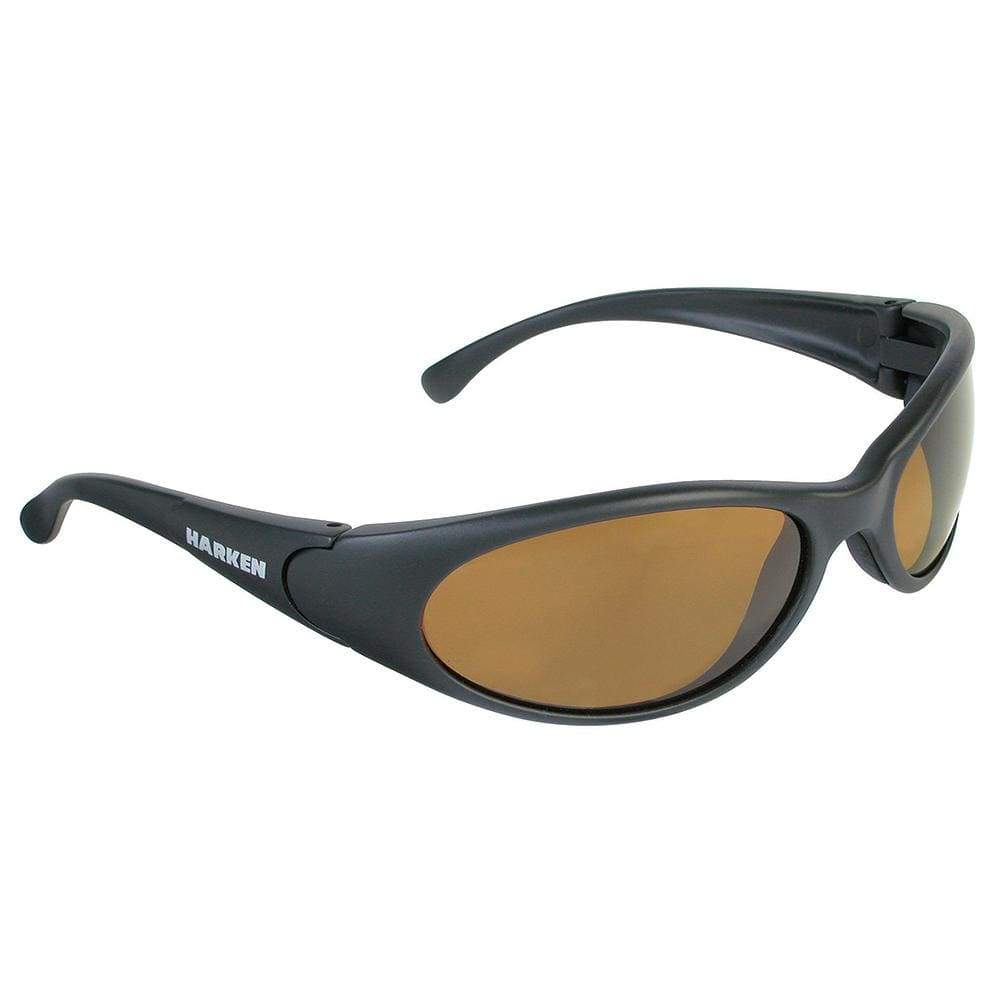 Harken Qualifies for Free Shipping Harken Sport Sunglasses Matte Black Rubberized Frame/Brown #2474