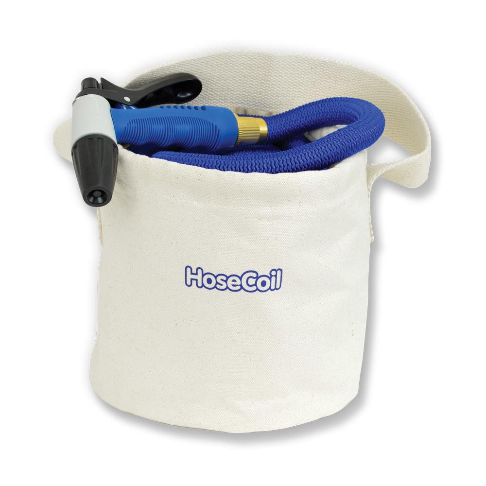 HoseCoil Qualifies for Free Shipping Hosecoil Canvas Bucket Holds up to 75' Expandable Hose Kit #HB150