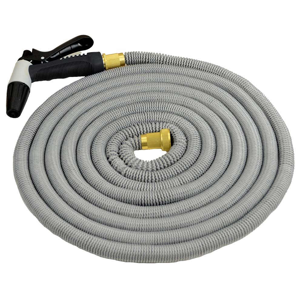 HoseCoil Qualifies for Free Shipping Hosecoil Gray 50' Expandable with Nozzle and Bag #HCE50K-GRAY