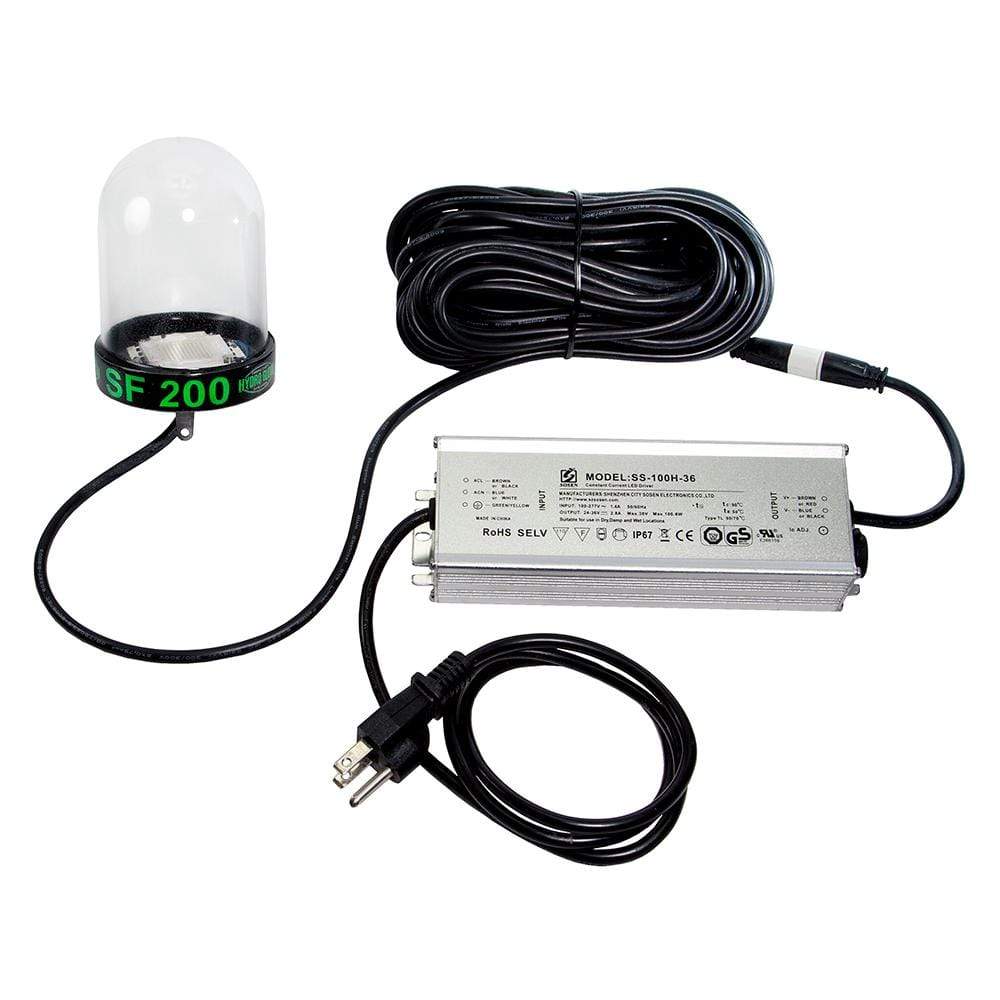 Hydro Glow Qualifies for Free Shipping Hydro Glow 200w LED Underwater Dock Light 50' Cord Green #SF200G