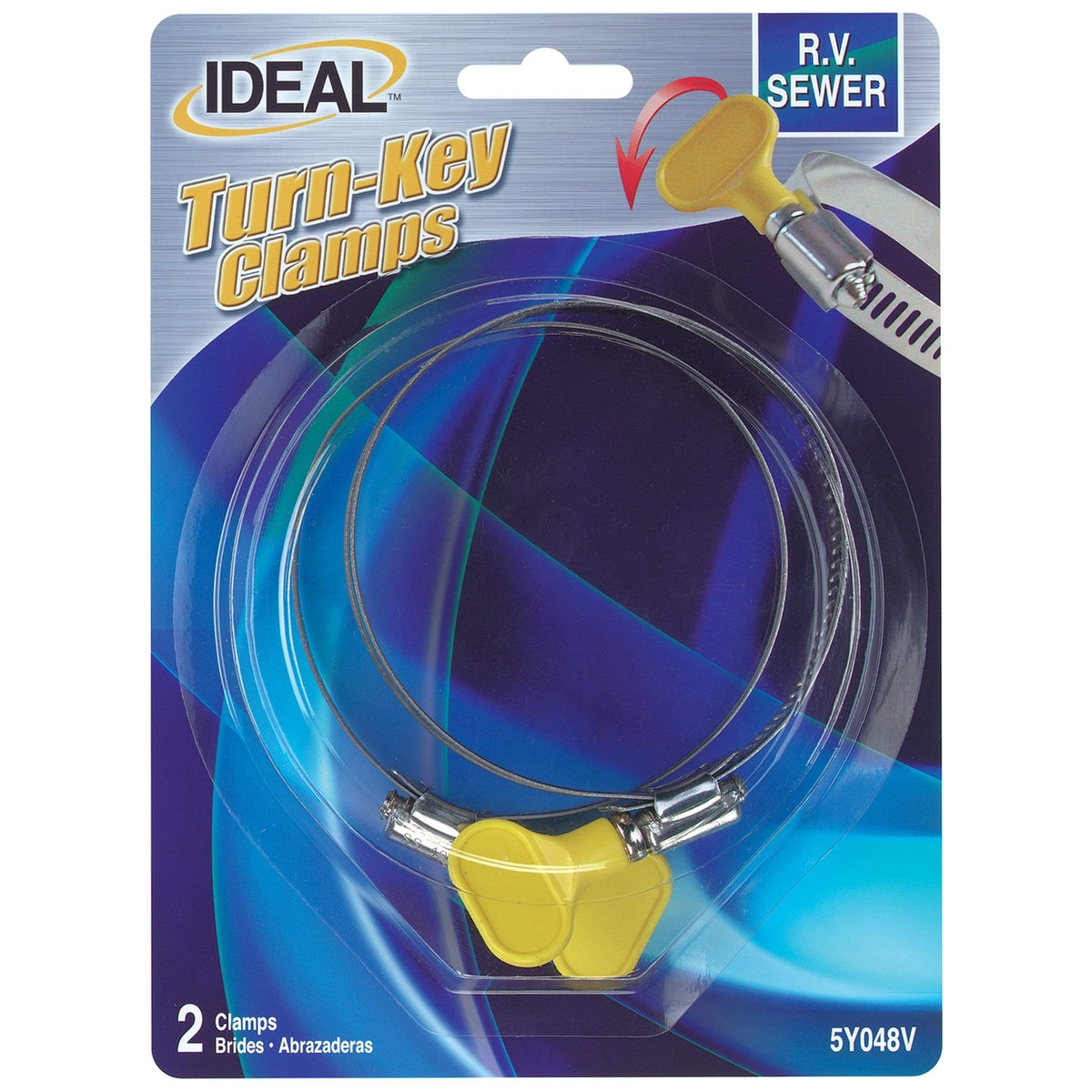 Ideal Turn-Key Clamps for RV Sewer Hose 2-1/2" to 3-1/2" 2-pk #5Y04858