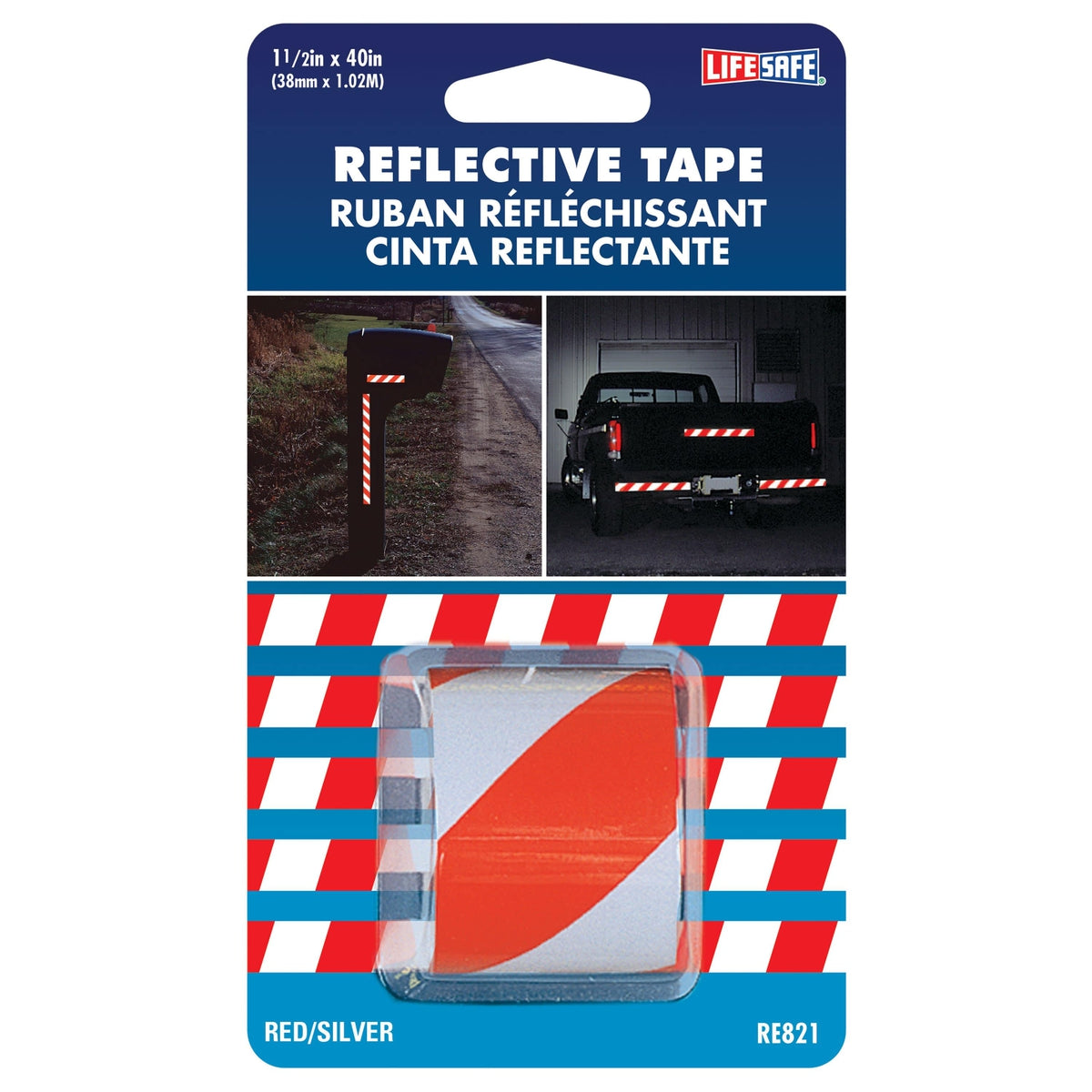 Incom Qualifies for Free Shipping Incom Life Safe Red/Silver Reflective Tape 1.5" 40" Eng. Grade #RE821
