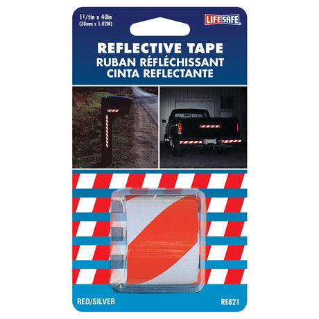 Incom Qualifies for Free Shipping Incom Life Safe Red/Silver Reflective Tape 1.5" 40" Eng. Grade #RE821