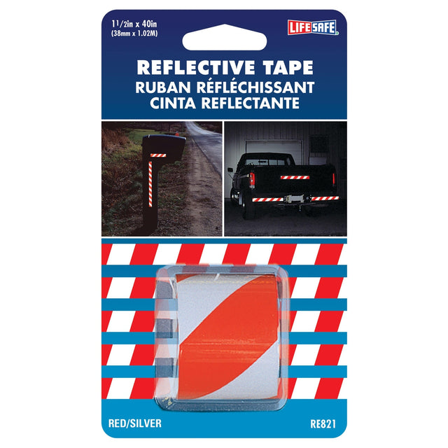 Incom Qualifies for Free Shipping Incom Life Safe Red/Silver Reflective Tape 1.5" 40" Eng. Grade #RE821