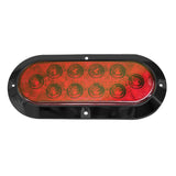 Innovative Oval 6" LED Stop/Turn/Tail Light Red Chrome Trim #161-4420-7