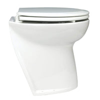 Jabsco Qualifies for Free Shipping Jabsco Deluxe Flush Electric Toilet Raw Water Angled Back #58220-1012