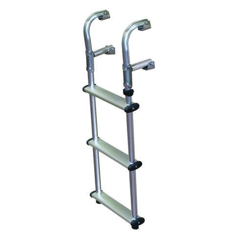 JIF Marine Products Compact 3-Step Transom Ladder Aluminum #EPU3