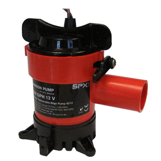 Johnson Pump Qualifies for Free Shipping Johnson Pump 1250 GPH Bilge Pump 1-1/8" Hose 12v #42123