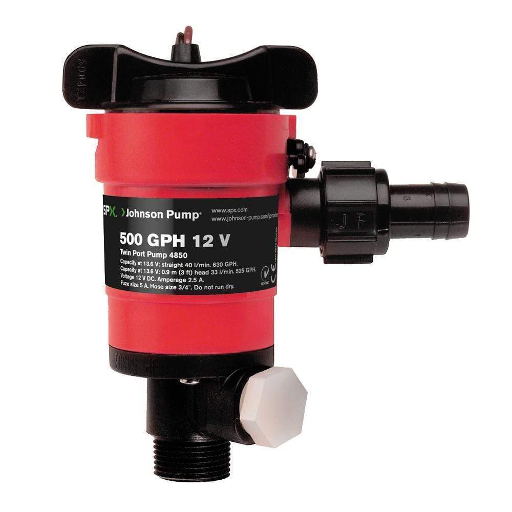Johnson Pump Qualifies for Free Shipping Johnson Pump 550 GPH Twin Port Pump Aerating Pump 12v #48503