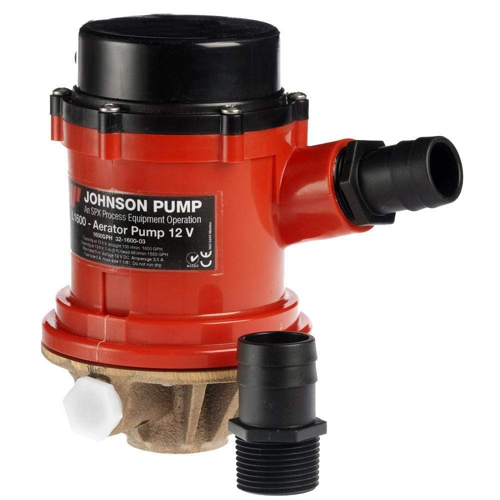 Johnson Pump Qualifies for Free Shipping Johnson Pump Pro Series 1600 GPH Livewell-Baitwell Pump 12v #16004B
