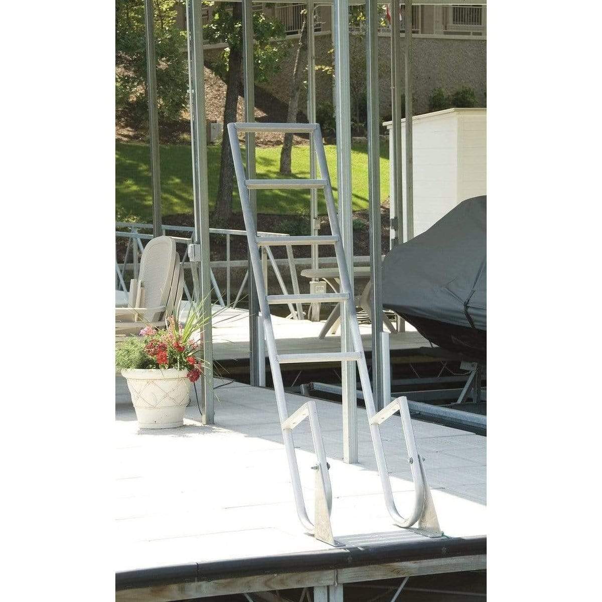 K & R Dock Products Oversized - Not Qualified for Free Shipping K&R 5-Step Aluminum Swing-up Ladder #LD-5STSLD