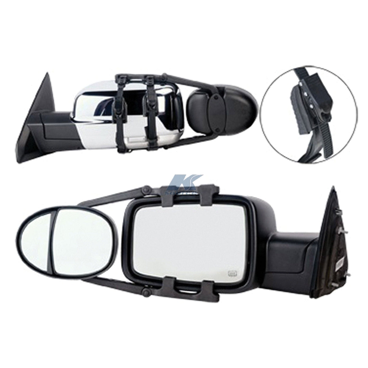 K-Source Qualifies for Free Shipping K-Source Dual Lens Towing Mirror with Ratchet Mount System Pair #3990