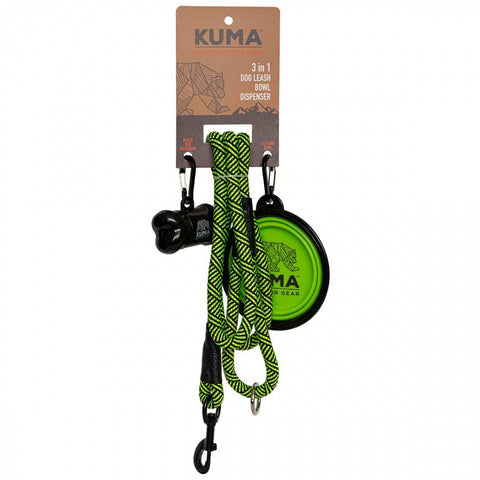 Kuma Outdoor Gear Qualifies for Free Shipping Kuma Outdoor Gear 3-In-1 Dog Leash Lime/Black #KM-31DL-LB