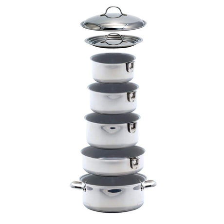 Kuuma Products Qualifies for Free Shipping Kuuma 10-Piece Ceramic Nesting Cookware Set Stainless #58376