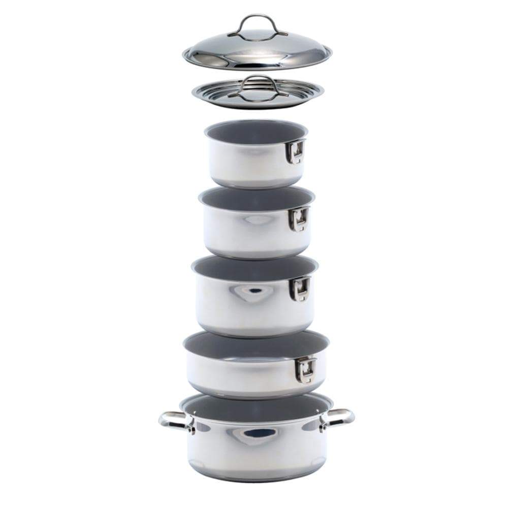 Kuuma Products Qualifies for Free Shipping Kuuma 10-Piece Ceramic Nesting Cookware Set Stainless #58376