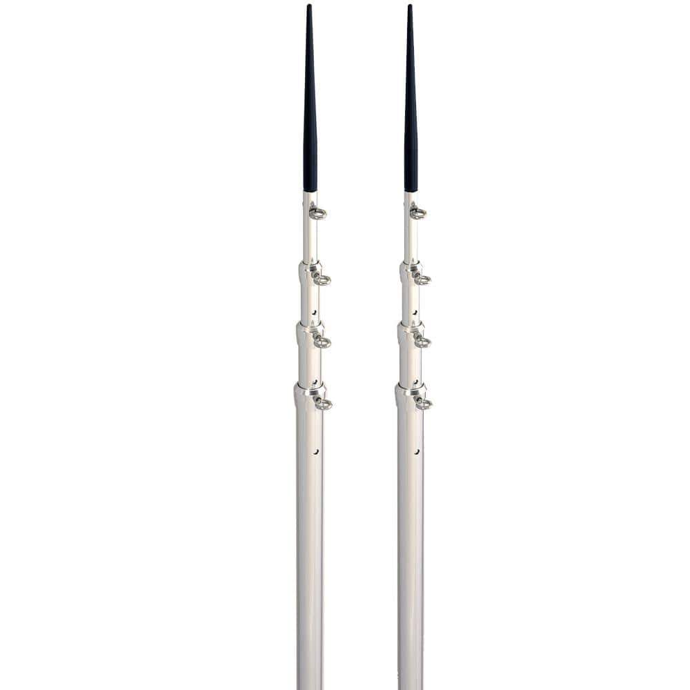 Lee's Tackle Inc. Qualifies for Free Shipping Lee's 16.5' Bright Silver Black Spike Telescopic Poles #TX3916SL/SL