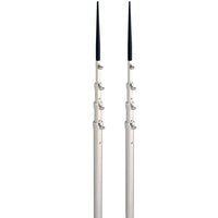 Lee's Tackle Inc. Qualifies for Free Shipping Lee's 16.5' Bright Silver Black Spike Telescopic Poles #TX3916SL/SL