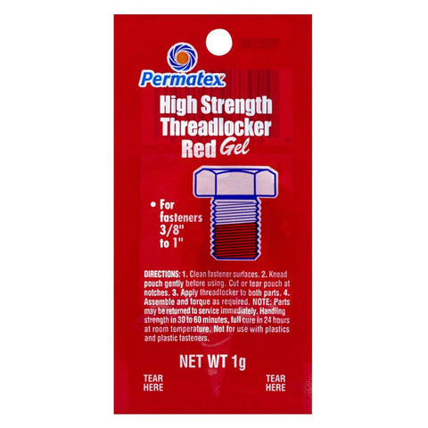 Loctite-Permatex High Strength Threadlocker Red Gel 1g Pouch #09979