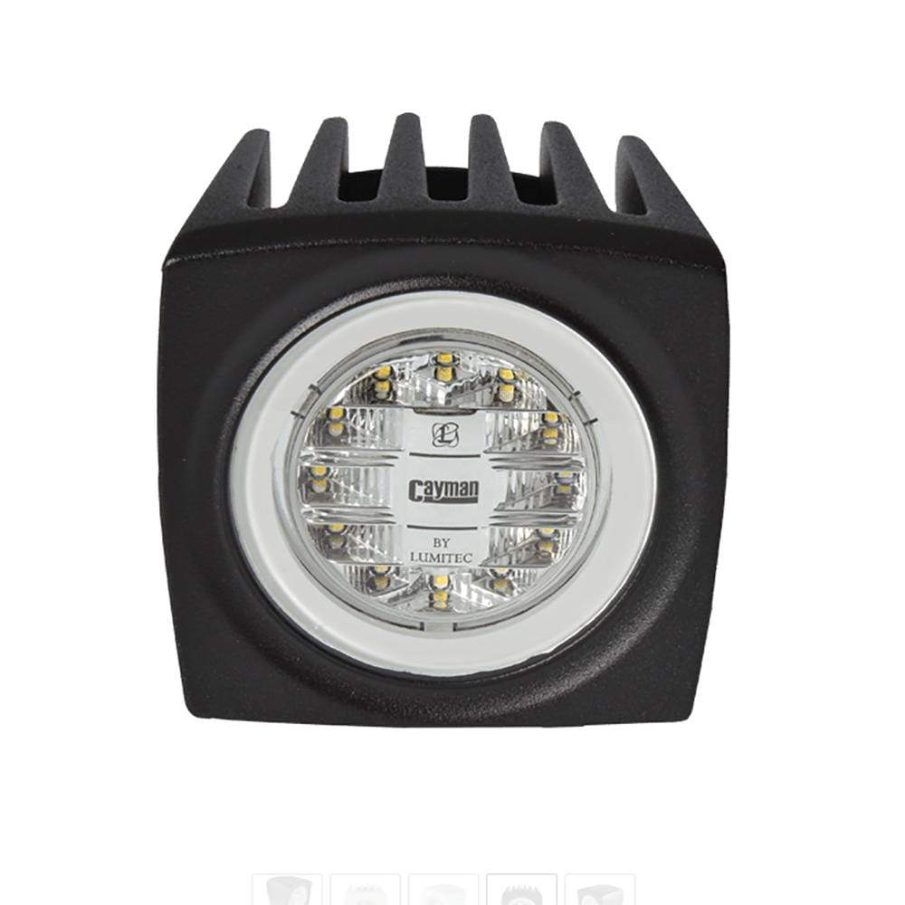Lumitec Cayman Flood Light White/Blue Light Black Housing #101257
