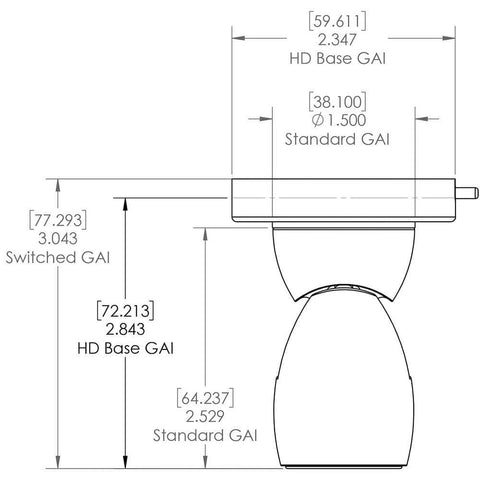 Lumitec GAI2 Brushed Housing Dimmable White HD Base #111801