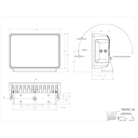 Lumitec Qualifies for Free Shipping Lumitec Maxillume H120 LED Flood Light Trunnion Mount #101346