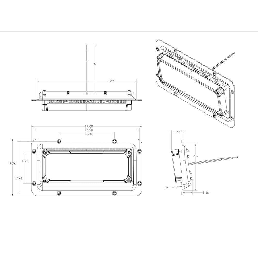 Lumitec Maxillume TR150 LED Flood Light Recessed Mount #101414