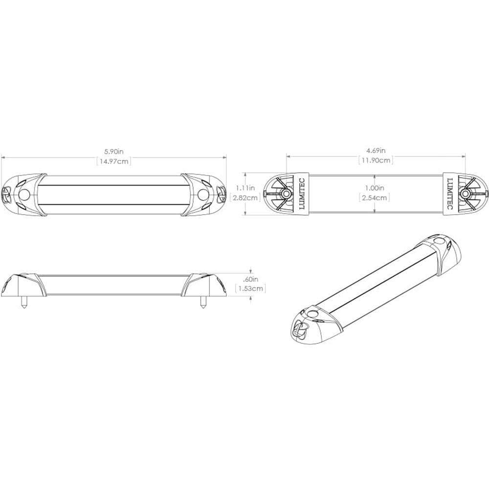 Lumitec Qualifies for Free Shipping Lumitec Mini Rail2 Light 6" Spectrum #101545