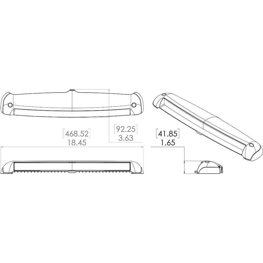 Lumitec Qualifies for Free Shipping Lumitec Razor Light Bar Flood White Flush-Mount #101586
