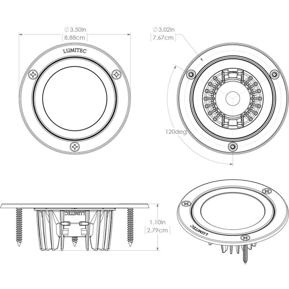Lumitec Shadow Spectrum Down Light White Bezel #114127