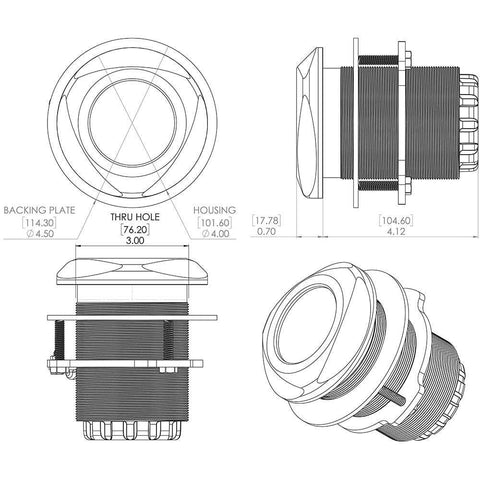 Lumitec Typhoon Underwater Bronze Through-Hull Light #101449