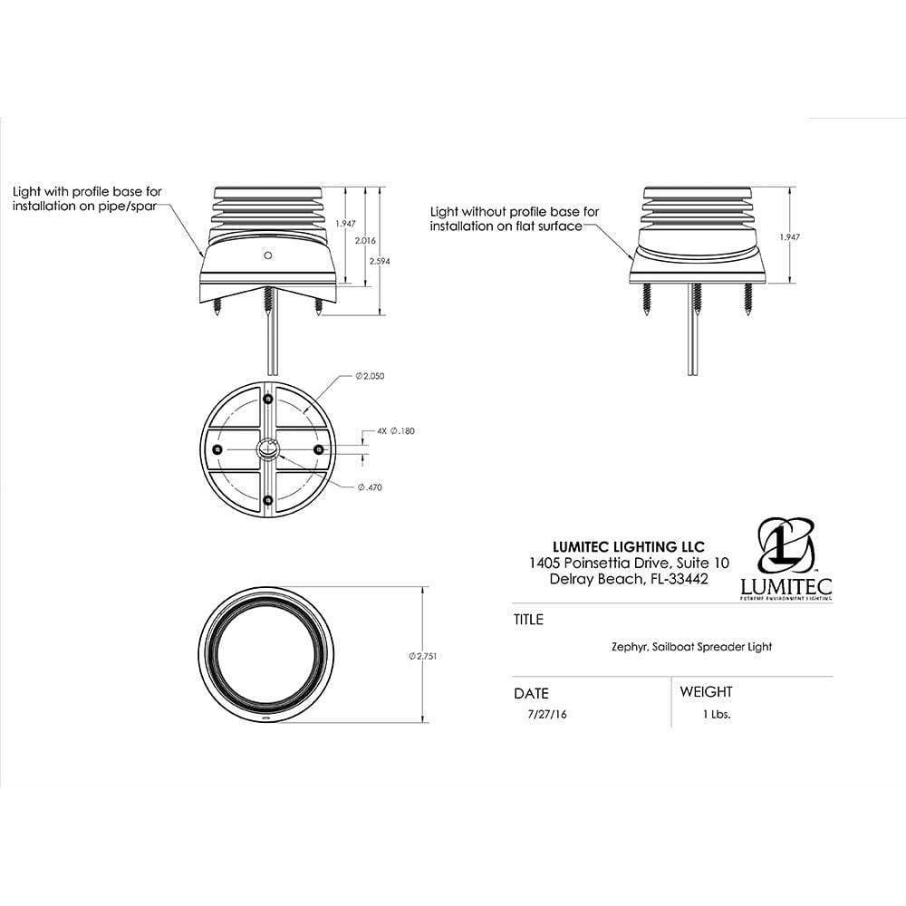 Lumitec Qualifies for Free Shipping Lumitec Zephyr LED Flood Light White Housing #101325