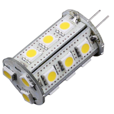 Lunasea Lighting Qualifies for Free Shipping Lunasea Cool White Bulb G4 Bottom-Pin 10-30v DC 18-LED #LLB-21EC-21-00