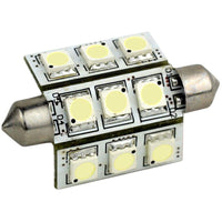 Lunasea Lighting Qualifies for Free Shipping Lunasea Cool White LED Bulb 42mm Festoon 9-LED 10-30v DC #LLB-189C-21-00