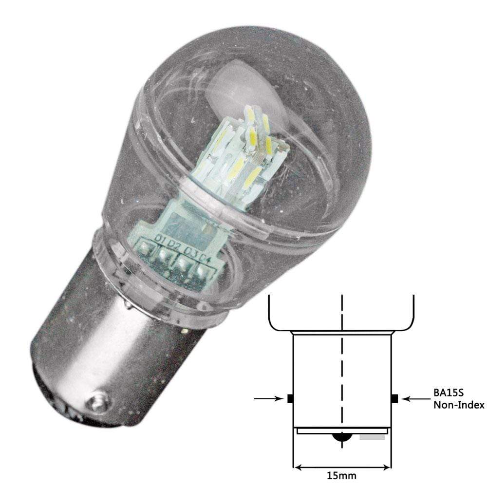 Lunasea Lighting Qualifies for Free Shipping Lunasea White LED Bulb BA15S 10-30v DC #LLB-22FW-21-00