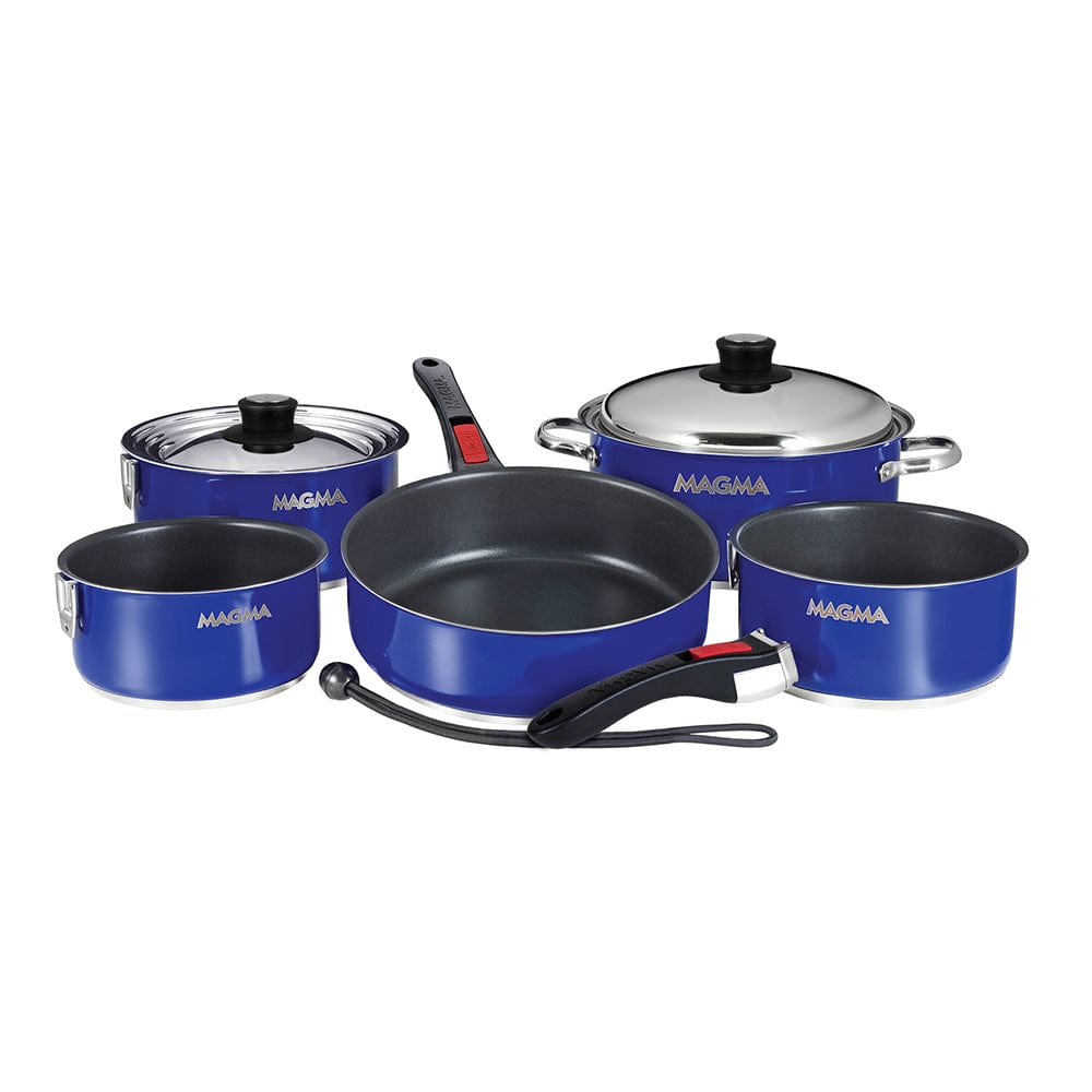 Magma Products Qualifies for Free Shipping Magma Nestable 10-Piece SS Cobalt Blue Induction Cookware #A10-366-CB-2-IN