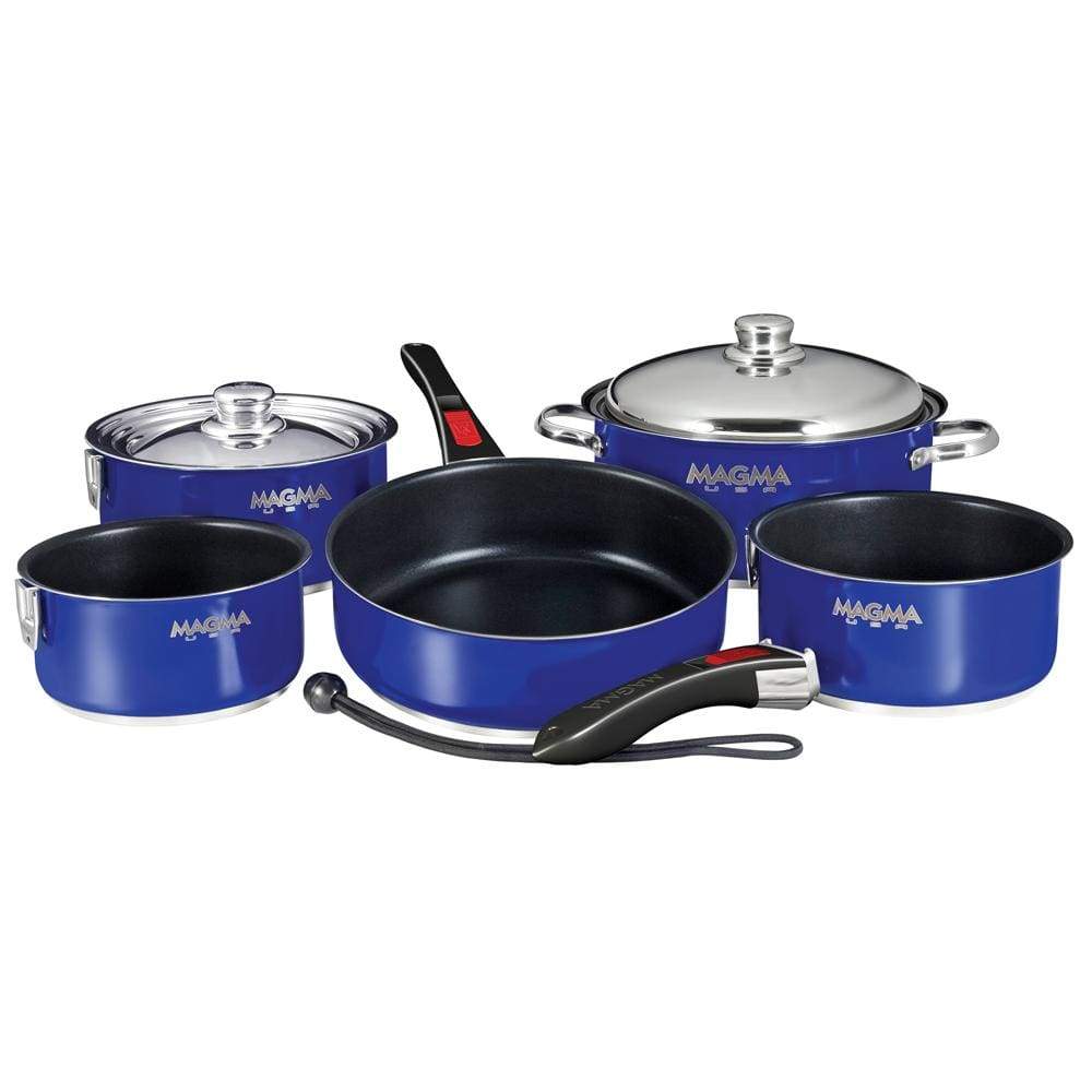 Magma Products Qualifies for Free Shipping Magma Nesting 10-pc Cobalt Blue/Slate Black Cookware #A10-366CB-2