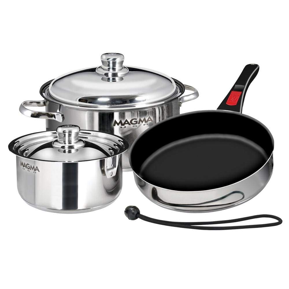 Magma Products Qualifies for Free Shipping Magma Nesting 7-pc SS Slate Black Induction Cookware #A10-363-2-IND
