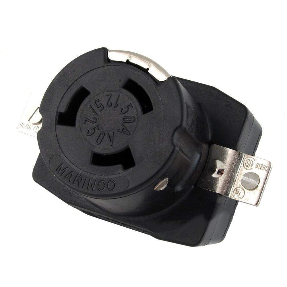 Marinco 125/250v 50a Wire Dockside Receptacle #6369CR