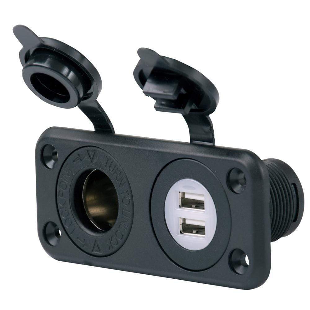 Marinco Recreational Group Qualifies for Free Shipping Marinco 12v Dual USB & Rec Combo W/Pl #12VCOMBO