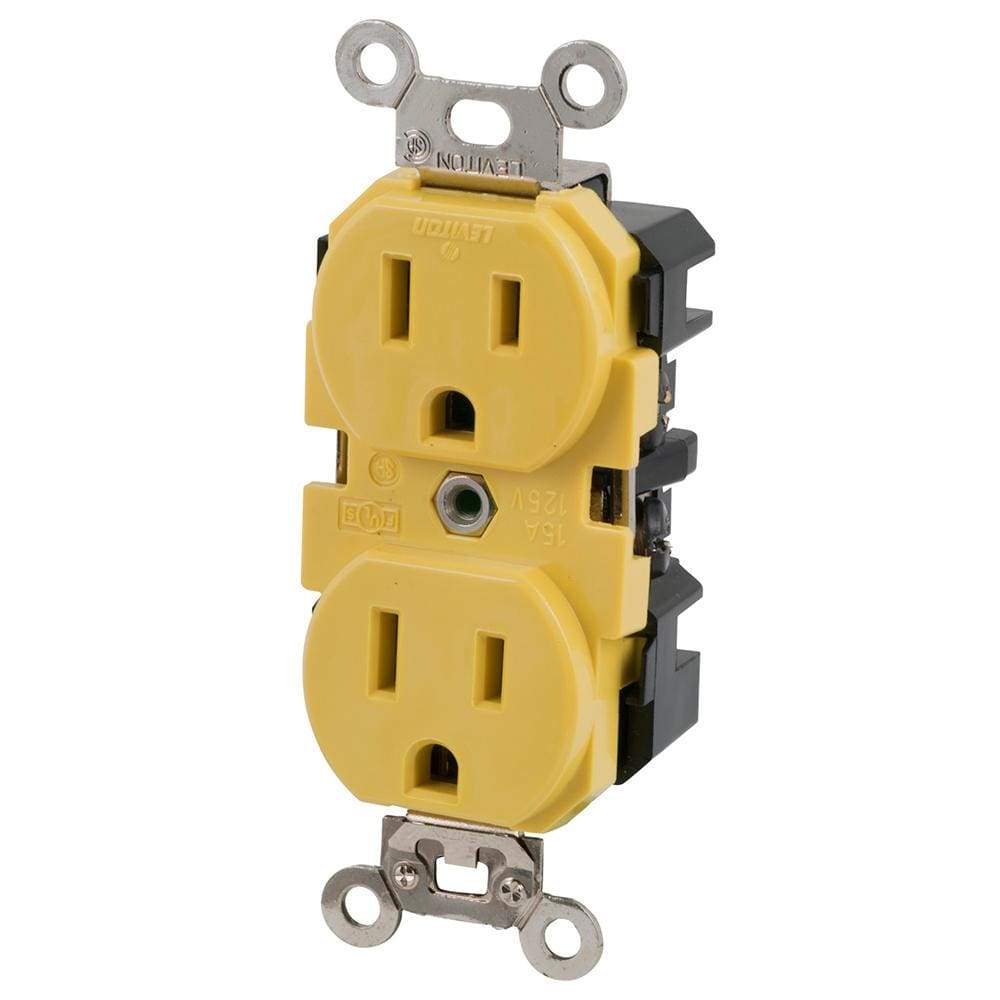 Marinco Recreational Group Not Qualified for Free Shipping Marinco 15a 125v Yellow Duplex Straight Blade Receptacle #5262CRR