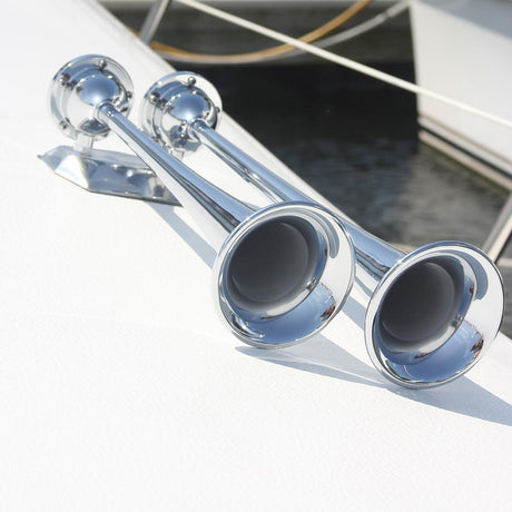 Marinco 24v Chrome Plated Dual Trumpet Air Horn #10624