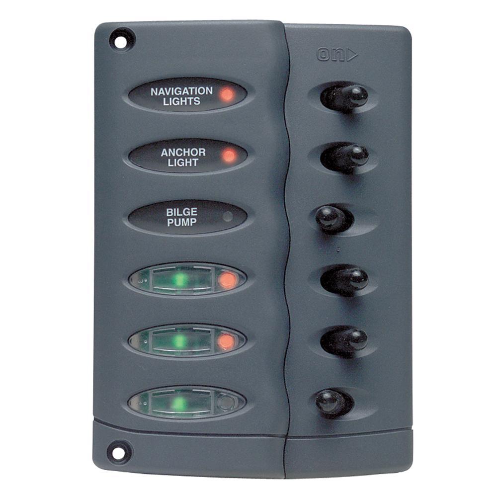 Marinco Recreational Group Qualifies for Free Shipping Marinco Contour Switch Panel 6 Unfused Switches #CSP6