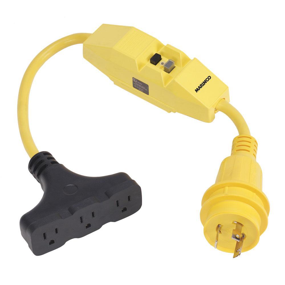 Marinco Recreational Group Qualifies for Free Shipping Marinco Dockside 30amp to 3-15amp with GFI #199128