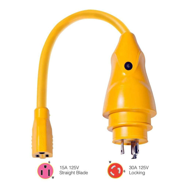 Marinco Recreational Group Qualifies for Free Shipping Marinco EEL Pigtail Adapter 30a M -15a #P30-15