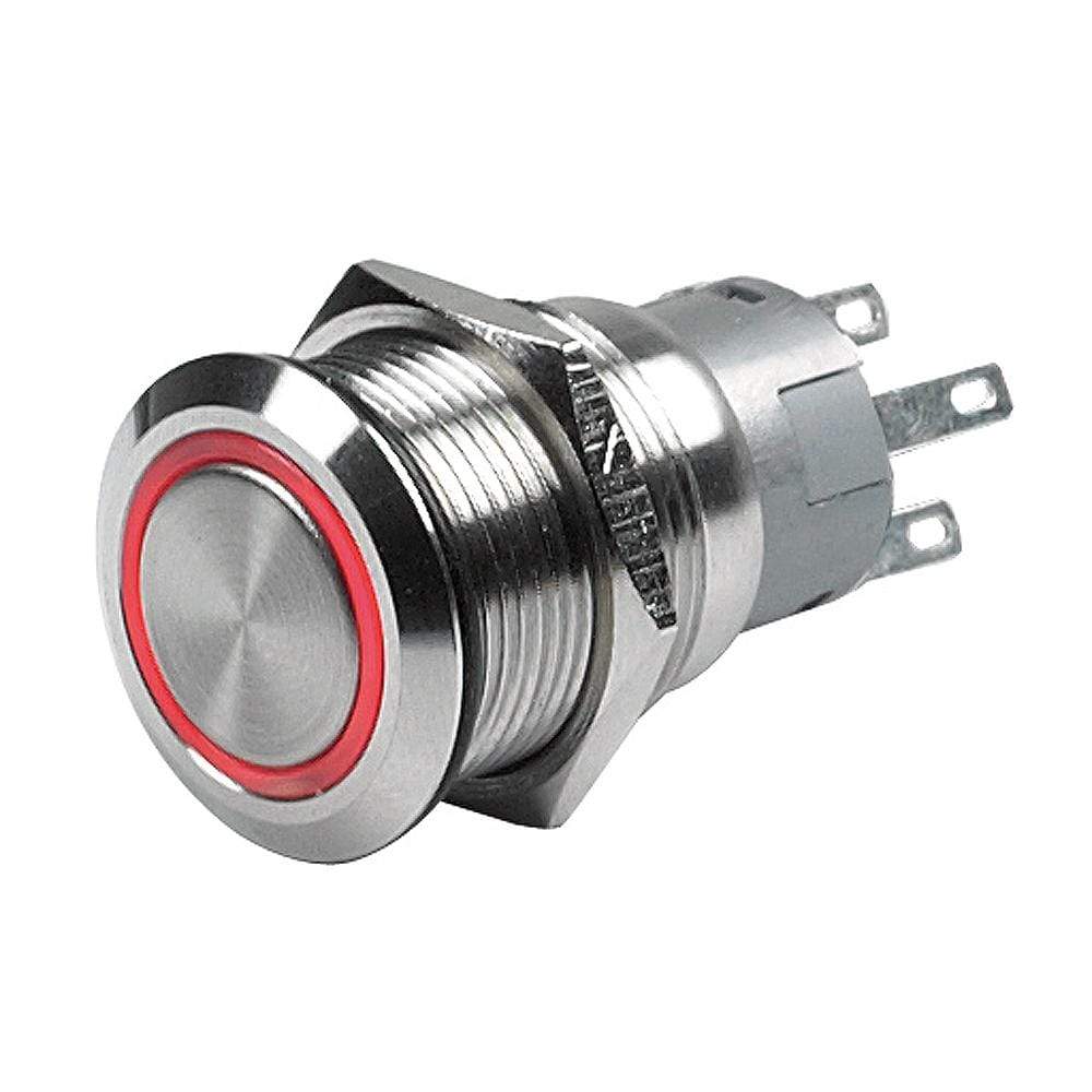Marinco Recreational Group Qualifies for Free Shipping Marinco Push-Button Switch 24v Momentary (Mom On)-Off Red LED #80-511-0006-01