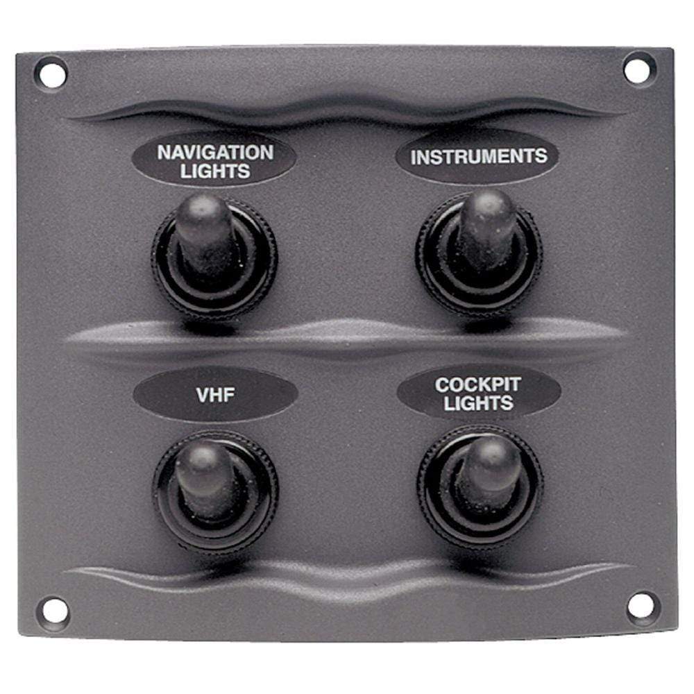 Marinco Recreational Group Qualifies for Free Shipping Marinco Waterproof Switch Panel 4-Switch Grey #900-4WP