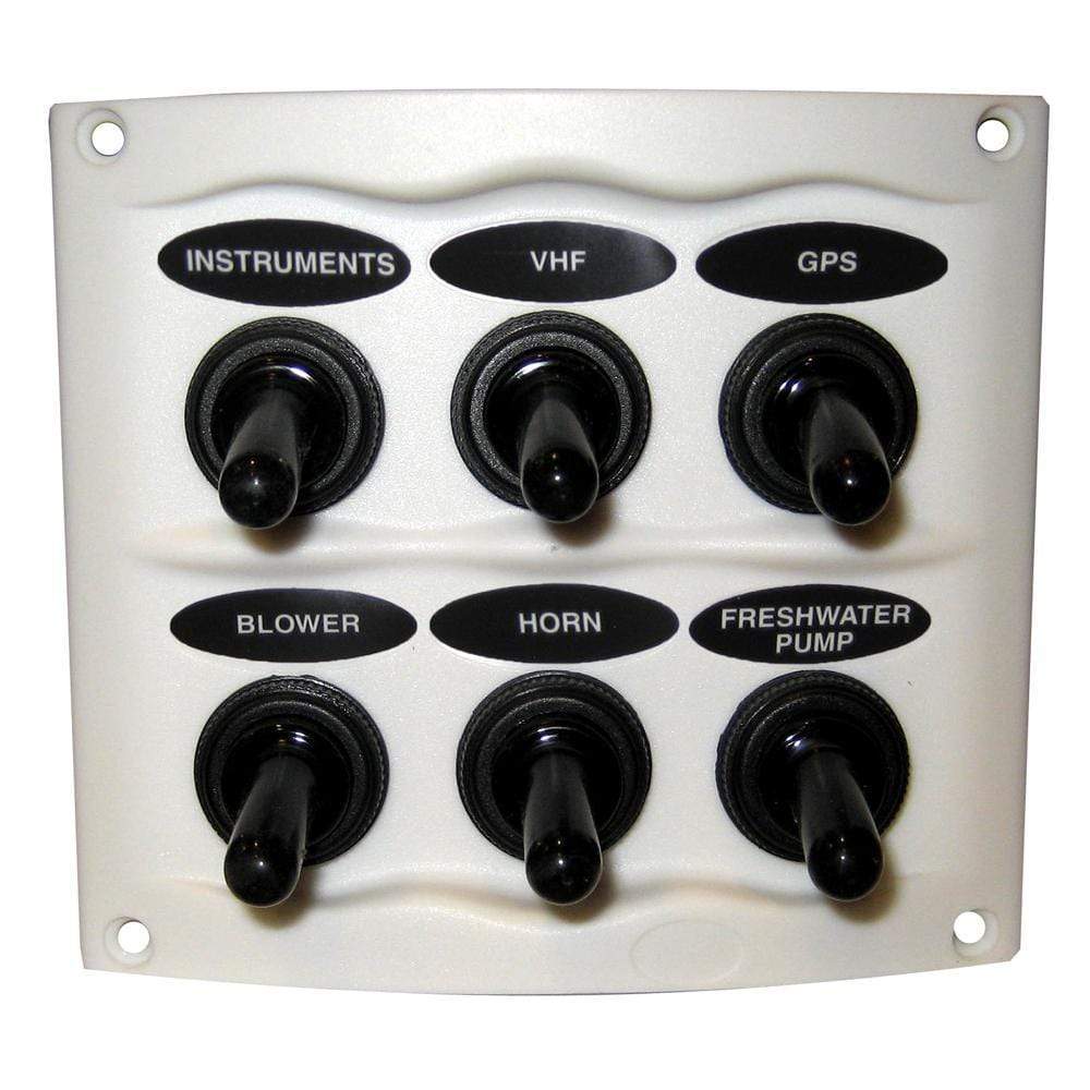 Marinco Recreational Group Qualifies for Free Shipping Marinco Waterproof Switch Panel 6-Switch White #900-6WPW
